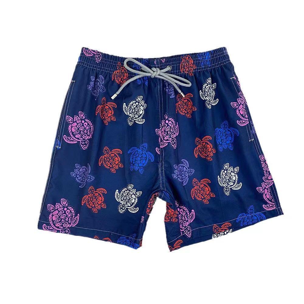 Vilebre Beach Fashion Wear Tortoise Pattern Casual Short Pants-Navy Blue - Obeezi.com