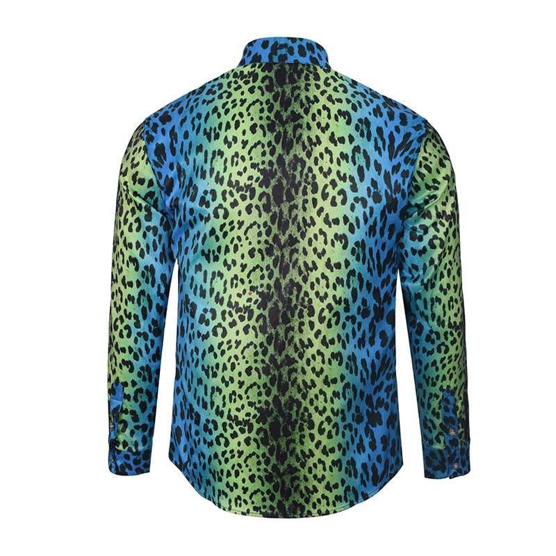 Vintage VE Leopard Palace Baroque longsleeve Shirts Blue - Obeezi.com