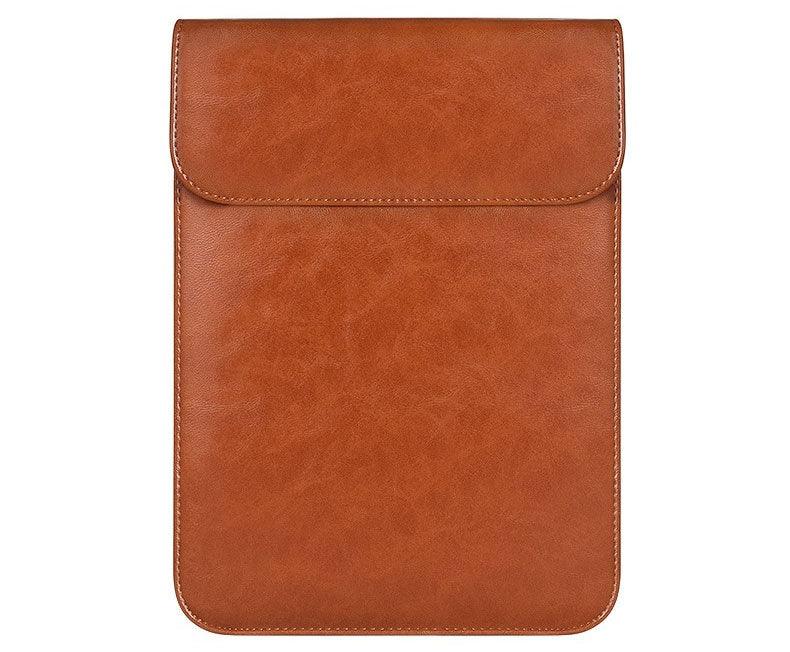 Waterproof Custom PU Leather Slim laptop Bag Sleeve-Brown - Obeezi.com