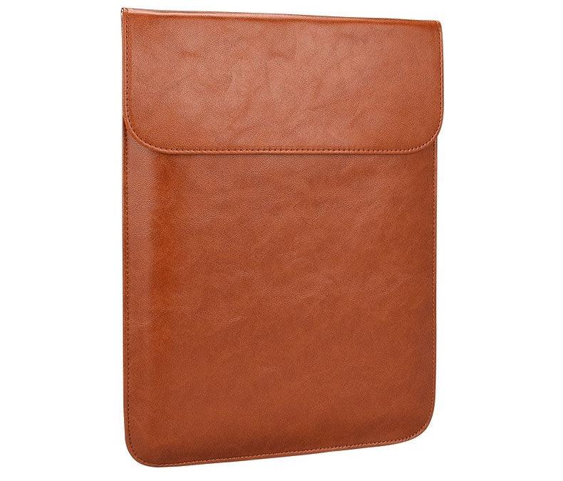 Waterproof Custom PU Leather Slim laptop Bag Sleeve-Brown - Obeezi.com