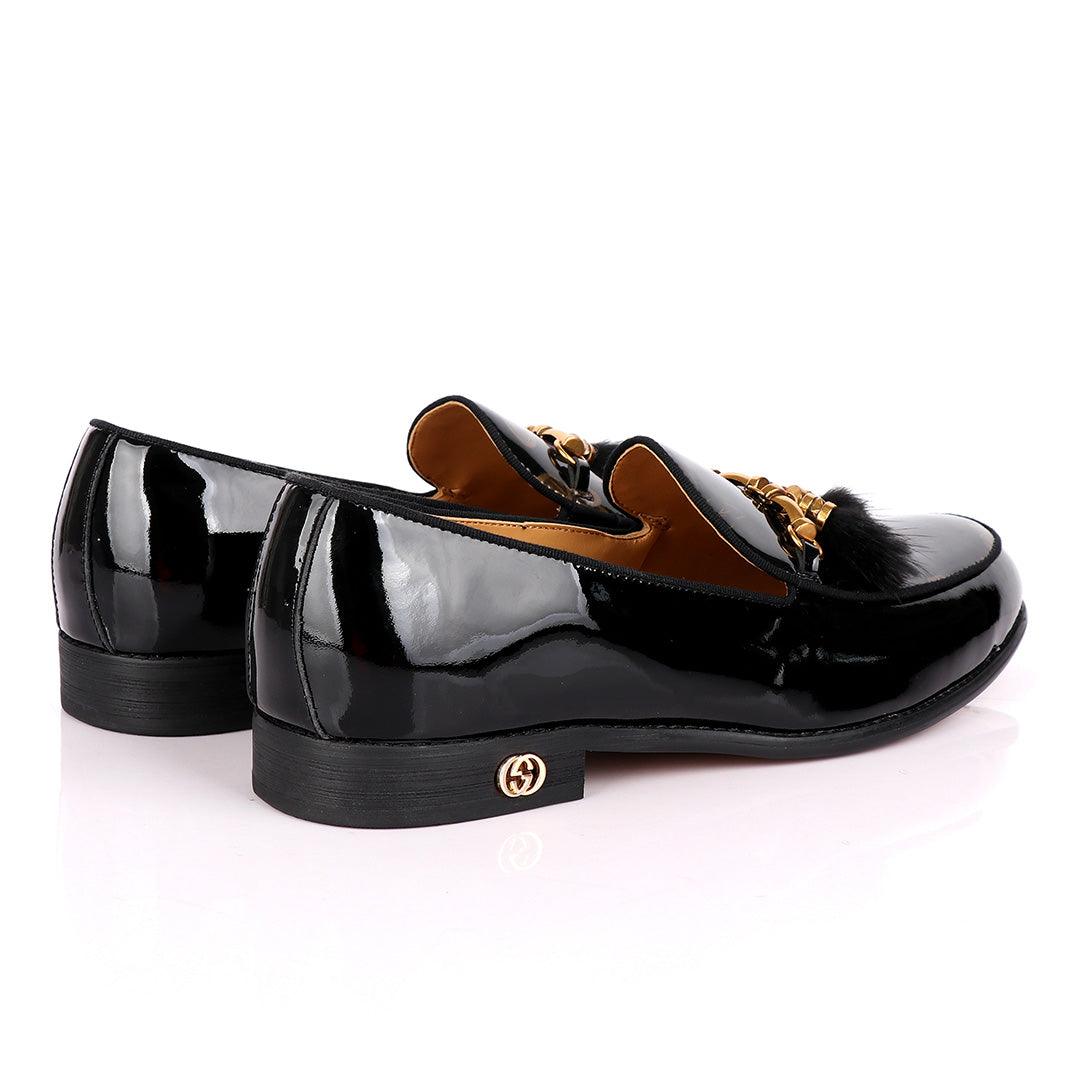 Wetlips Tassels Gold Chain Classic Black Shoe - Obeezi.com
