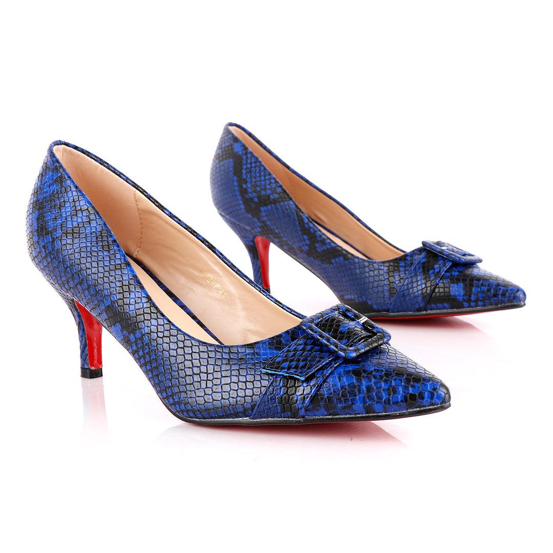 Zara Classic Blue Animal Skin Women's High Heel Shoe - Obeezi.com