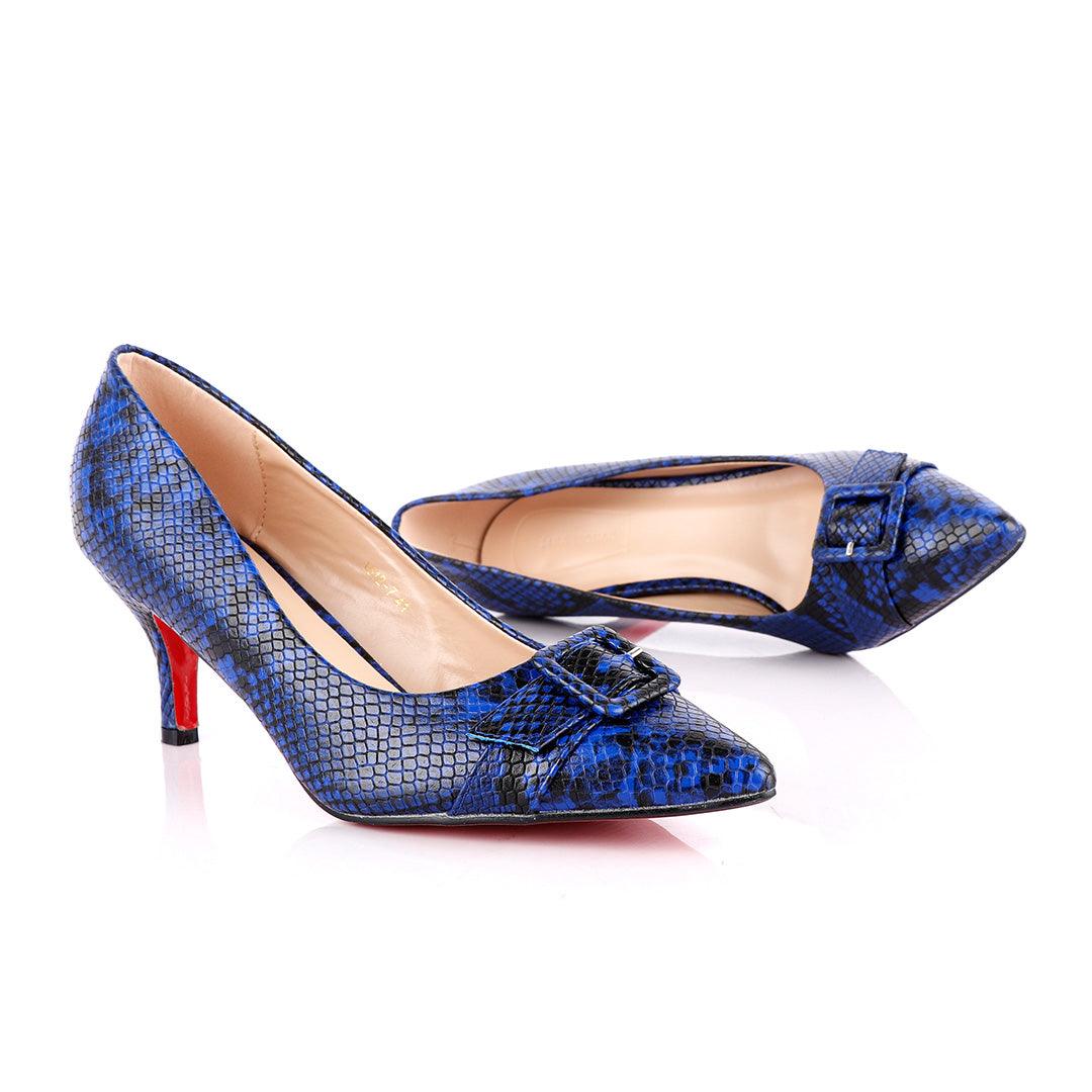 Zara Classic Blue Animal Skin Women's High Heel Shoe - Obeezi.com