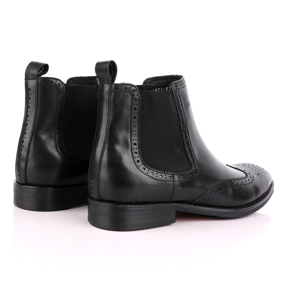 Zara High tops Brogues Crested Black Boot - Obeezi.com